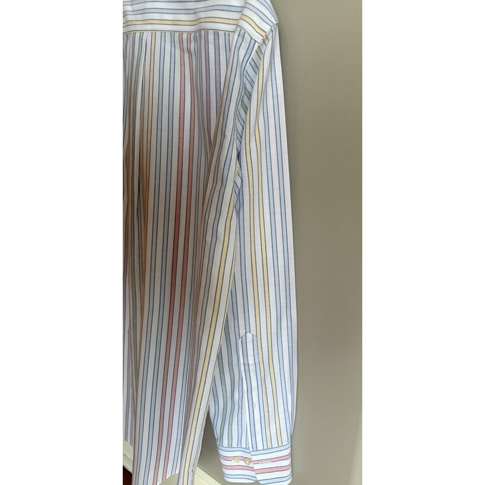 Brooks Brothers  Button Down Shirt Mens  LG pastel stripe 100% cotton Heritage - Picture 10 of 16